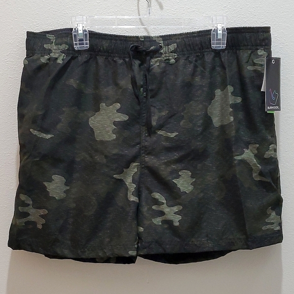 BURNSIDE MAN'S SWIM TRUNKS, Sz XL, GREEN/ARMY, NEW - Picture 3 of 12
